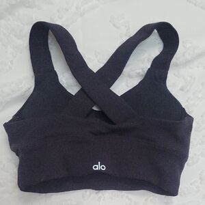 Alo Black Cross-Back Sports Bra Small S